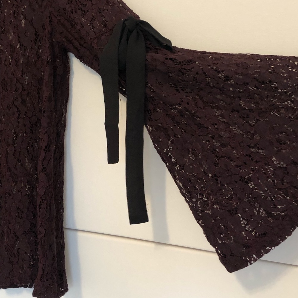 11. LOFT Long Bell Sleeve, Lace Blouse - Picture 8 of 10